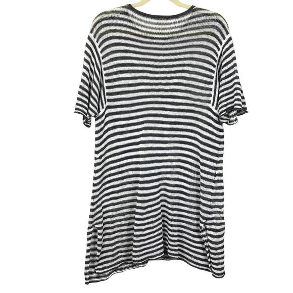 NWOT EILEEN FISHER Half Sleeve Striped Organic Linen Tunic Top Medium - Picture 3 of 8